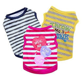 KUTKUT Combo of 3 Sleeveless Cotton Sweat Shirt for Puppy, Small Dog and Cat (Size: L, Chest Girth 45cm, Back Length 35cm) - kutkutstyle